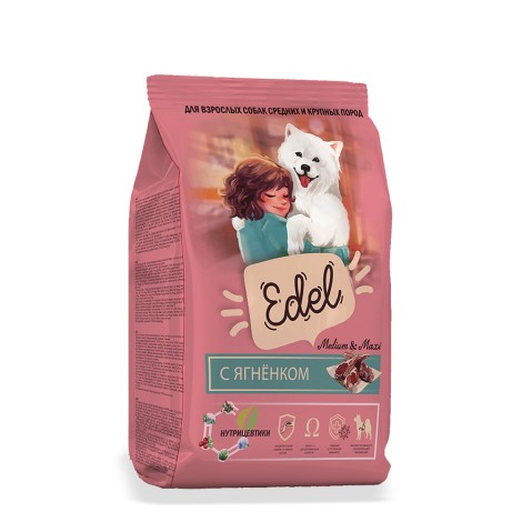 Сухой корм Edel Dog Medium & Maxi Lamb сухой корм c ягненком для собак средних и крупных пород 2кг