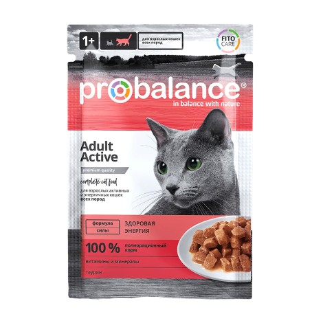 ProBalance Adult Active влажный корм для активных кошек, 85гр.