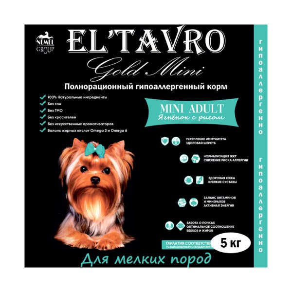 Gold Mini Для взрослых собак мелких пород ягненок с рисом 5кг