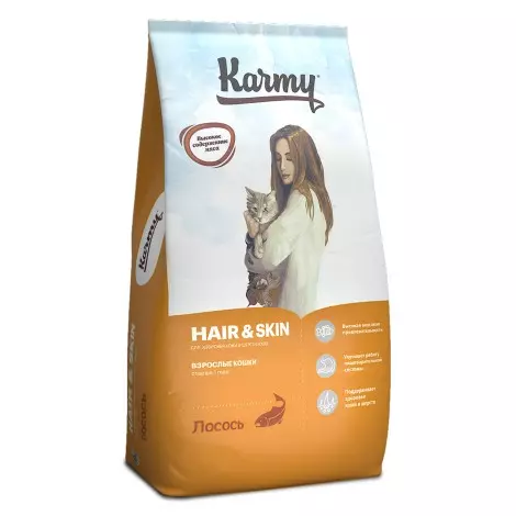 Сухой корм для кошек Karmy Hair & Skin Лосось 10кг
