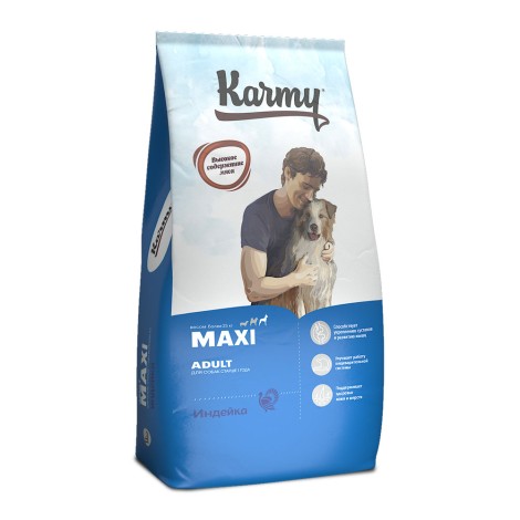 Сухой корм для собак Karmy Maxi Adult Индейка 14кг