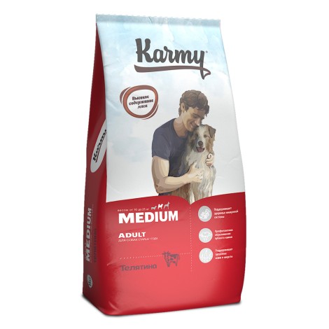 Сухой корм для собак Karmy Medium Adult Телятина 14кг