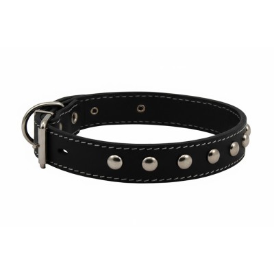 Ошейник кожаный с украшением, обхват шеи от 32 до 40см