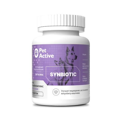 PetActive витаминно-минеральный комплекс для кошек и собак Synbiotic для улучшения пищеварения, 50г