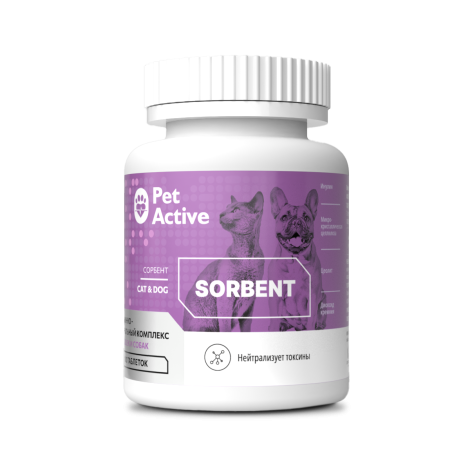 PetActive витаминно-минеральный комплекс для кошек и собак Sorbent, 50г