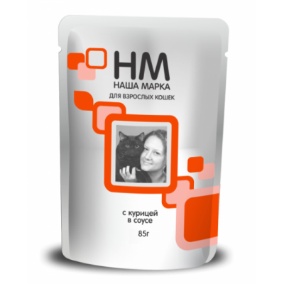 Пауч для взрослых кошек курица в соусе, 85гр. 