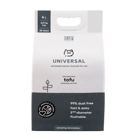 Organic Team Tofu Universal Activated Carbon комкующийся наполнитель для кошачьего туалета - 6л (2,27 кг)