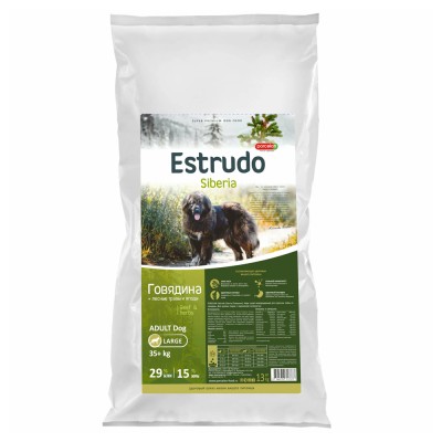 Estrudo Siberia сухой корм для взрослых собак крупных пород, говядина, 13кг
