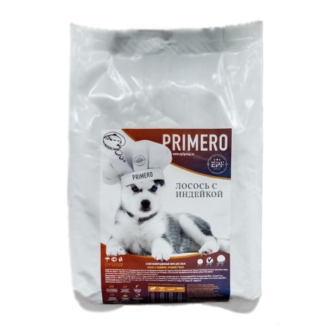 Сухой корм Primero для взрослых собак средних пород Лосось с индейкой 14 кг