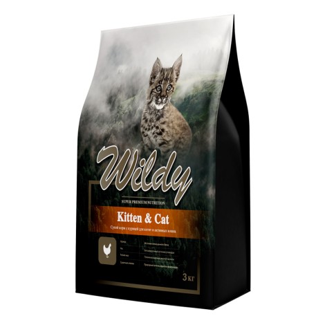 Wildy Kitten & Cat с курицей 3кг