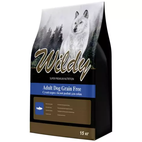 Wildy Adult Dog Grain Free cухой корм для собак с белой рыбой 15 кг