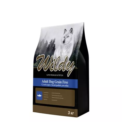 Wildy Adult Dog Grain Free cухой корм для собак с белой рыбой 3 кг