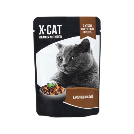 Влажный корм для кошек X-CAT утка с печенью в соусе